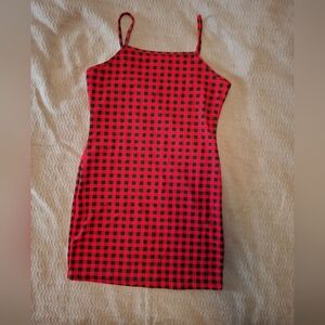 🪷3/$25 Red Buffalo Print mini dress size Med